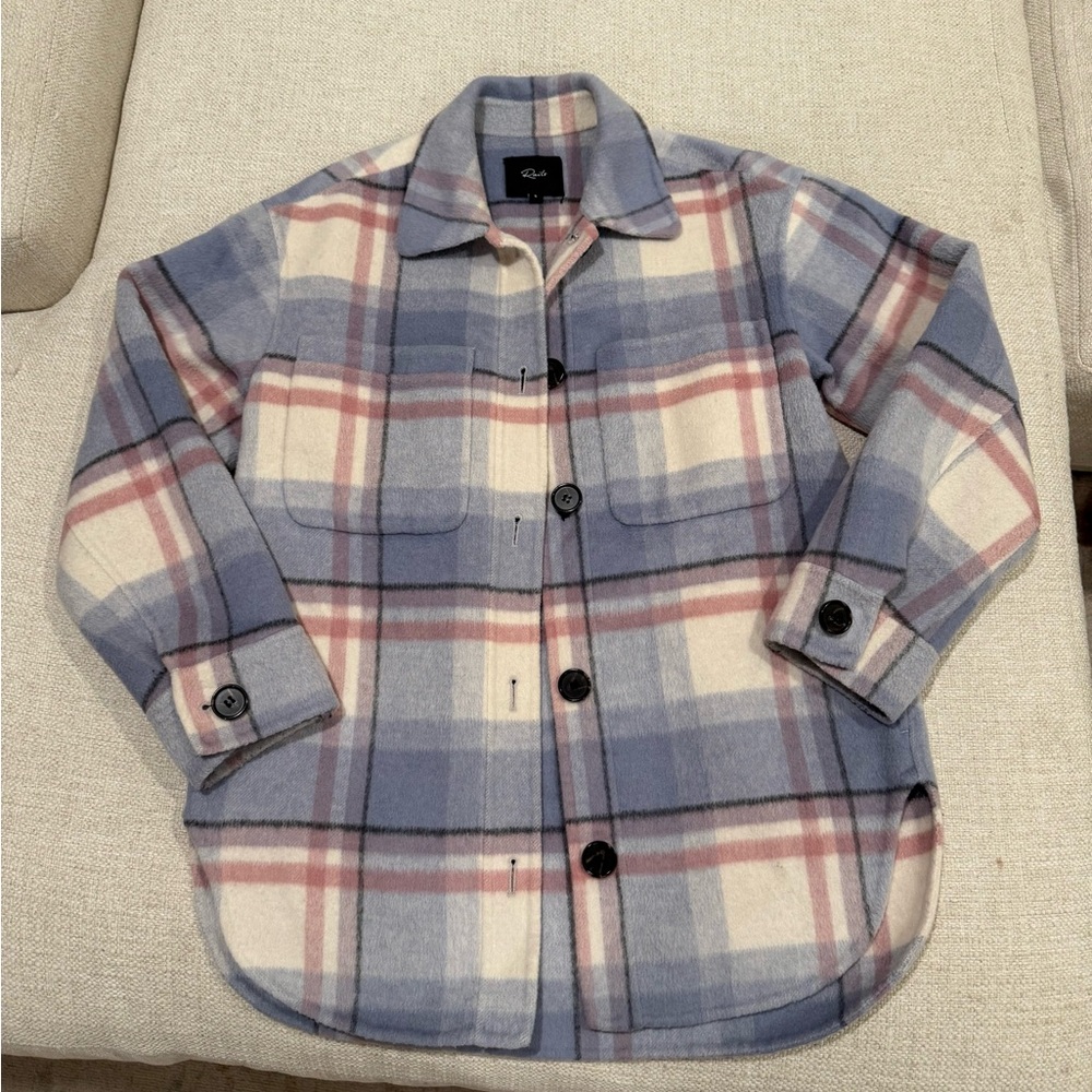 Rails Connie Plaid Button-Up Shirt Jacket in Junean size small